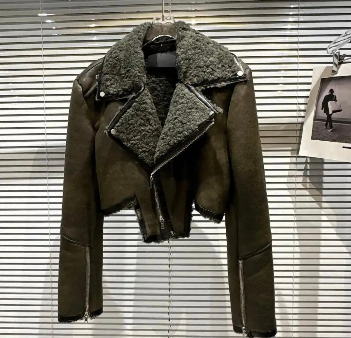 Crop shearling