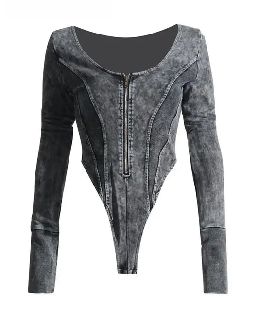 Acid wash body suit