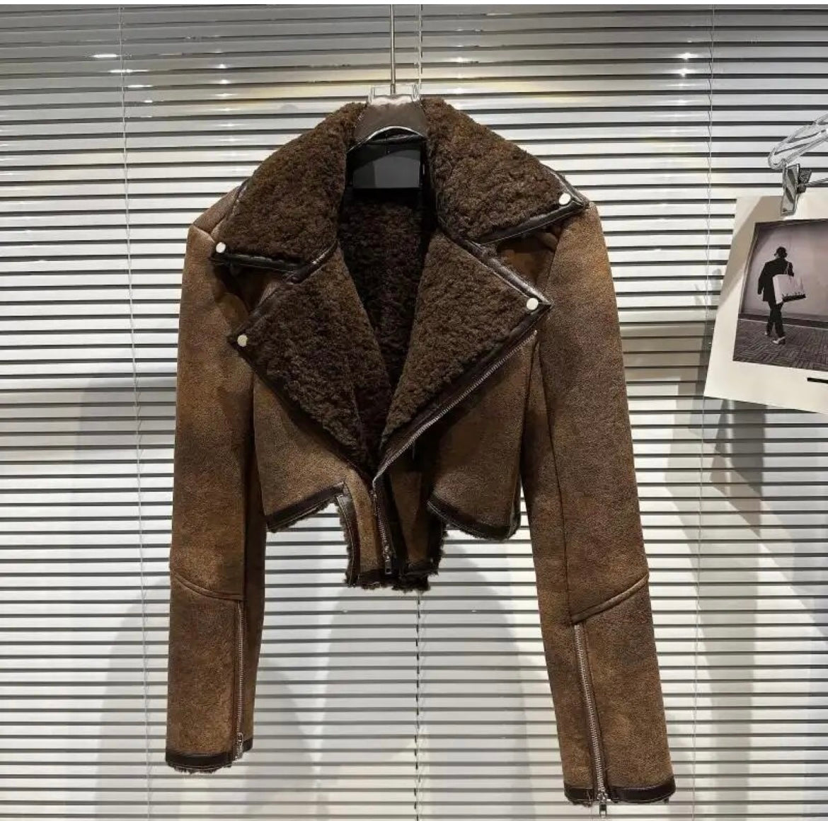 Crop shearling